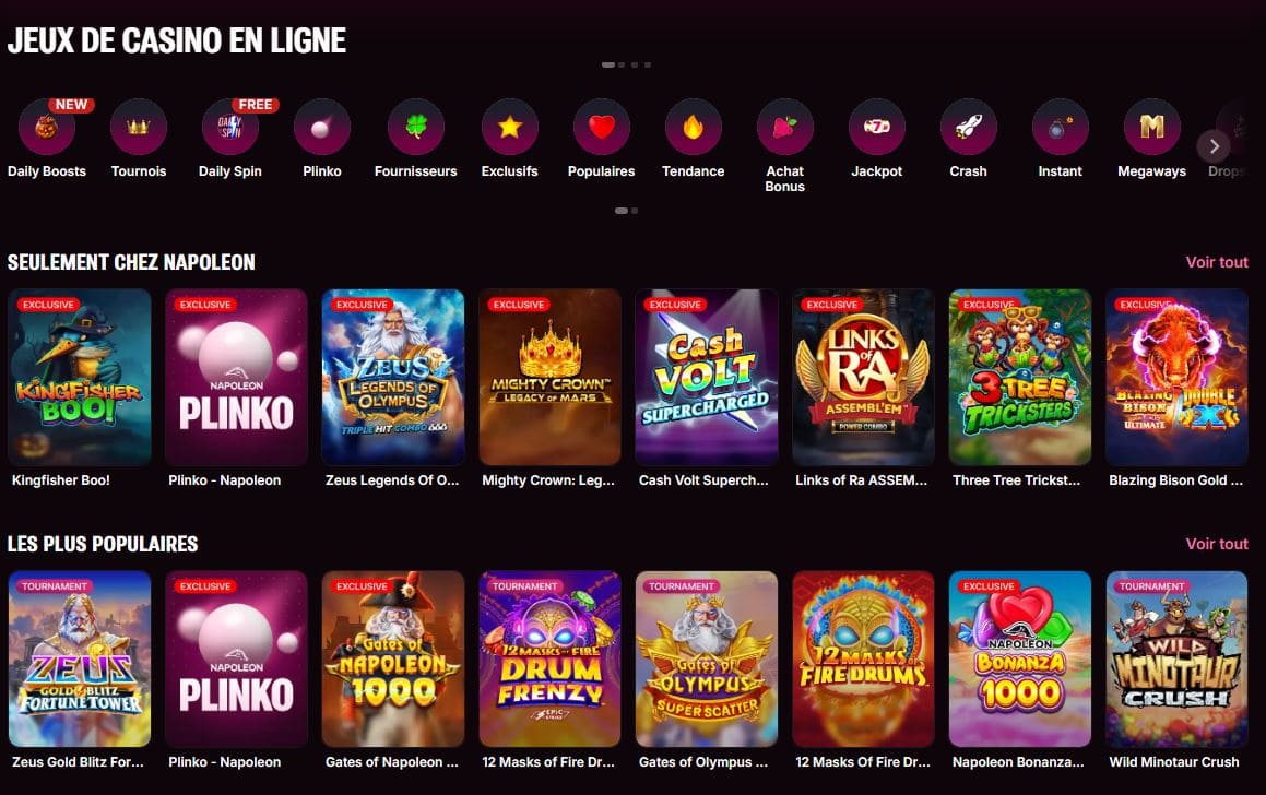 Offre de jeux Napoleon Games